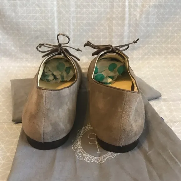NWOT Sarah Flint Elena Taupe Suede Derby Oxfords 42