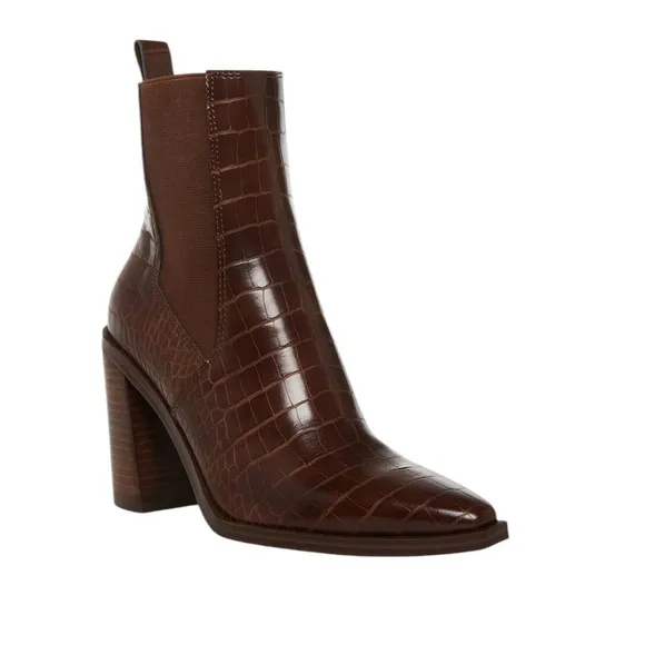 NWOT Steve Madden Akori Brown Crocodile Chelsea Bootie