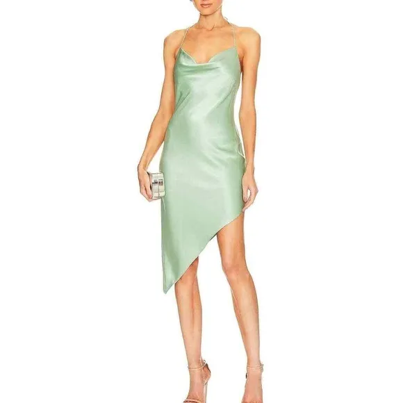 NWT Alice   Olivia Harmony Asymmetrical Slip Dress - Sage Small