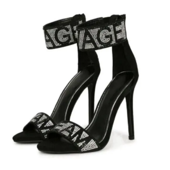 NWT Beautiful Savage Black Peep Toe Heels Size 6