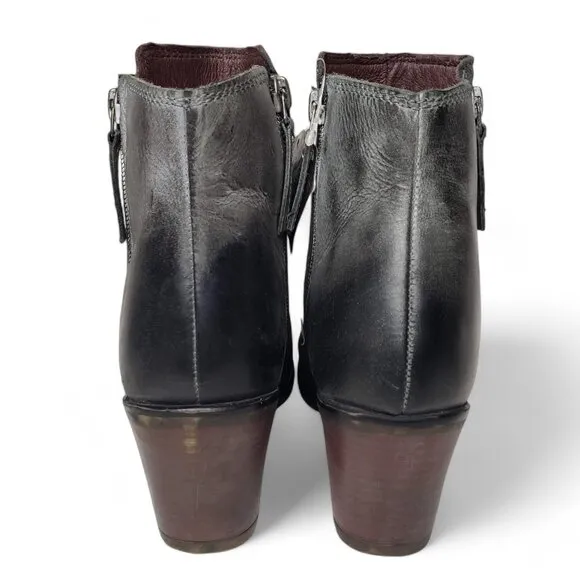 NWT Bed Stu Roan Booties Women's Burnished Leather Block Heel Zipped Western 8