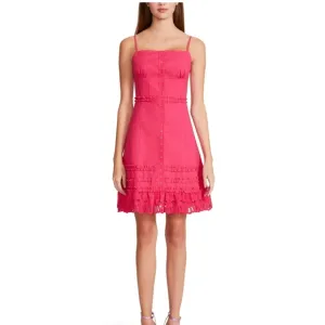 NWT Betsey Johnson Sleeveless Snap Front Ruffled Dress