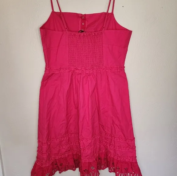 NWT Betsey Johnson Sleeveless Snap Front Ruffled Dress