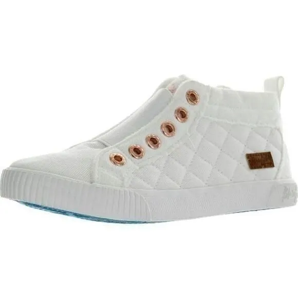 NWT Blowfish Malibu 11 Frazz White Quilted Mid-Hi Top Sneakers elastic easy on