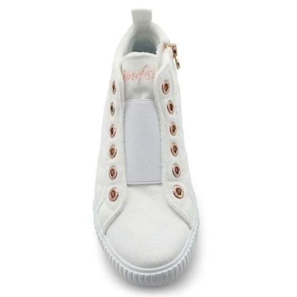 NWT Blowfish Malibu 11 Frazz White Quilted Mid-Hi Top Sneakers elastic easy on