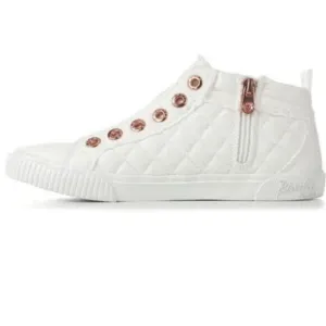 NWT Blowfish Malibu 11 Frazz White Quilted Mid-Hi Top Sneakers elastic easy on