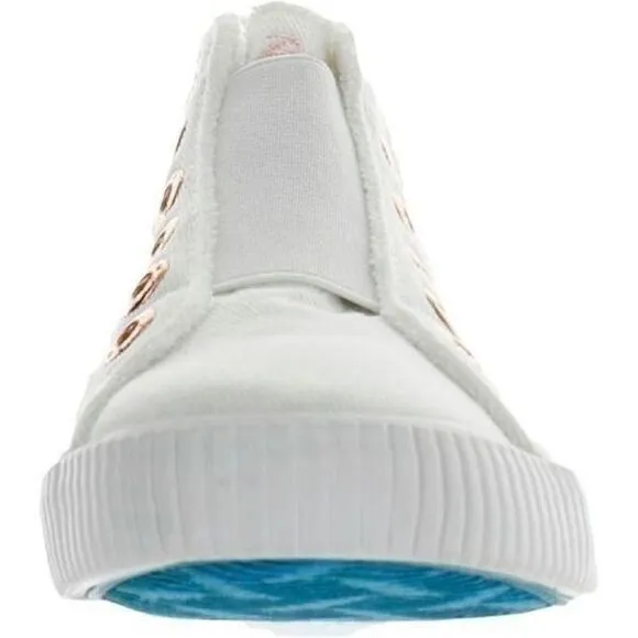 NWT Blowfish Malibu 11 Frazz White Quilted Mid-Hi Top Sneakers elastic easy on