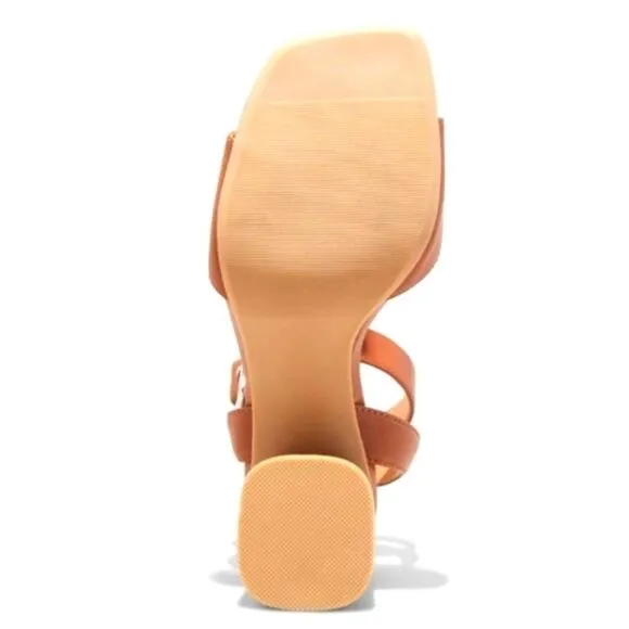 NWT Brown chunky block heels