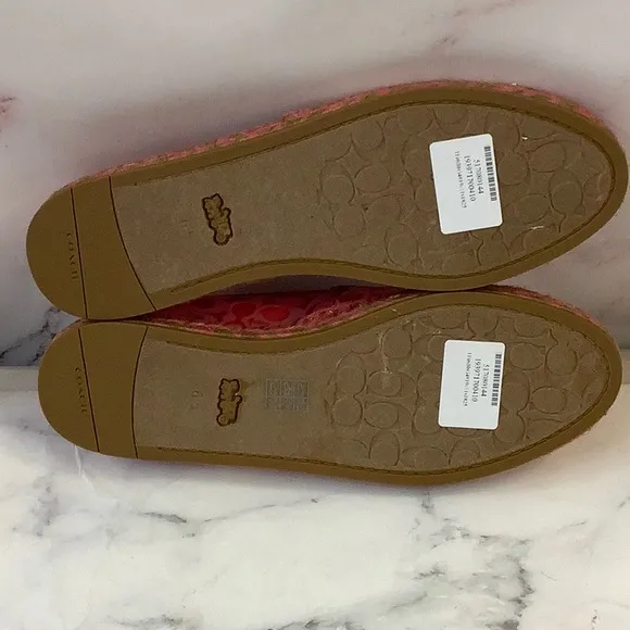 NWT COACH Cleo Espadrille Leather Women's Shoe Color Orchid Size 6.5