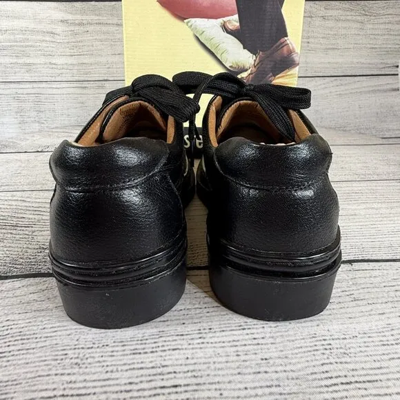 NWT Comfort &amp; Flex Man's Black Leather Oxfords Derby Style Size 8