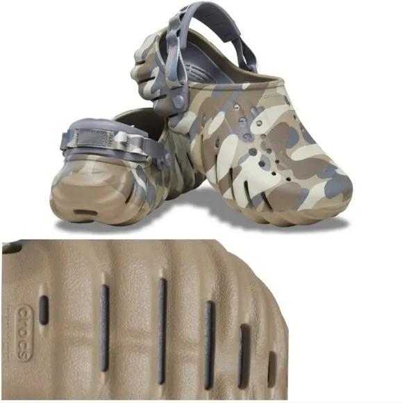Nwt Crocs Echo Camo Clogs Women's size 8 Men's/ Junior's sz 6