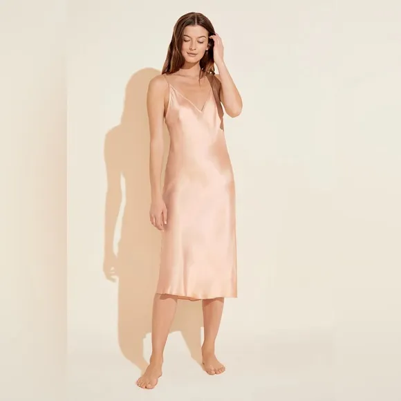 NWT: Eberjey Inez Washable Silk Slip Dress in Rose Cloud