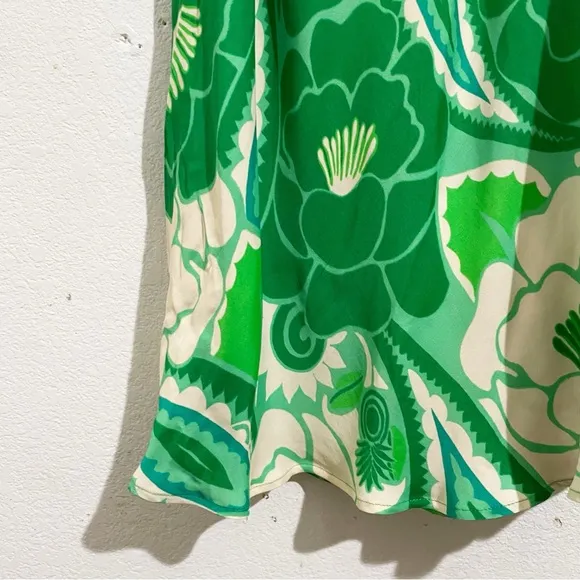 NWT Farm Rio Tropical Groove Circle Cut-Out Midi Dress in Green Floral Print