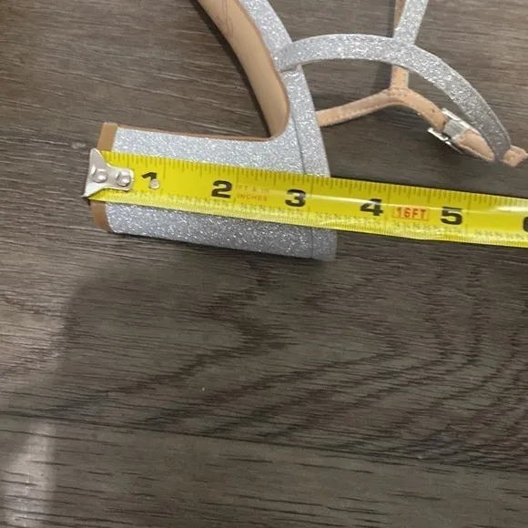 NWT Jewel Badgley Mischka Silver jewel dressy block heels | Size 7