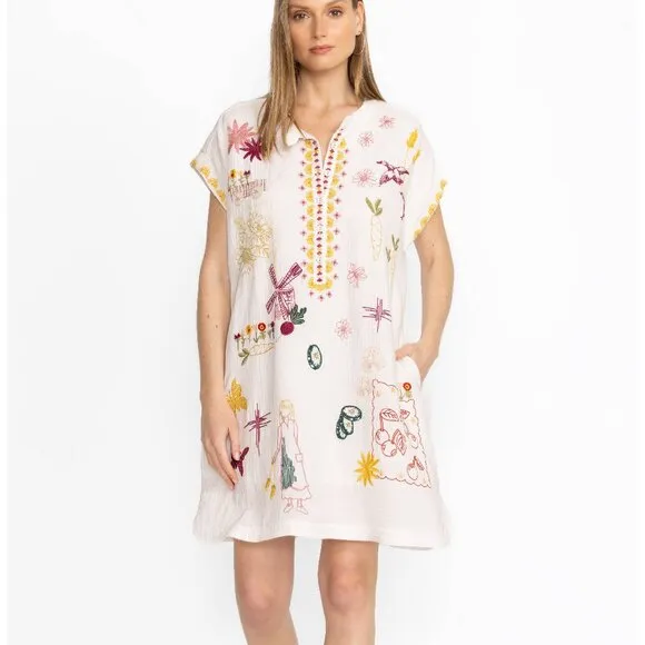 NWT Johnny Was Women's  Mishti Dress Faye Natural Large L