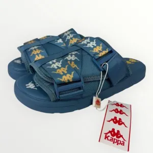 NWT Kappa 222 banda Mitel 7 Slides Unisex Blue Padded Sport Sandals Mens 9
