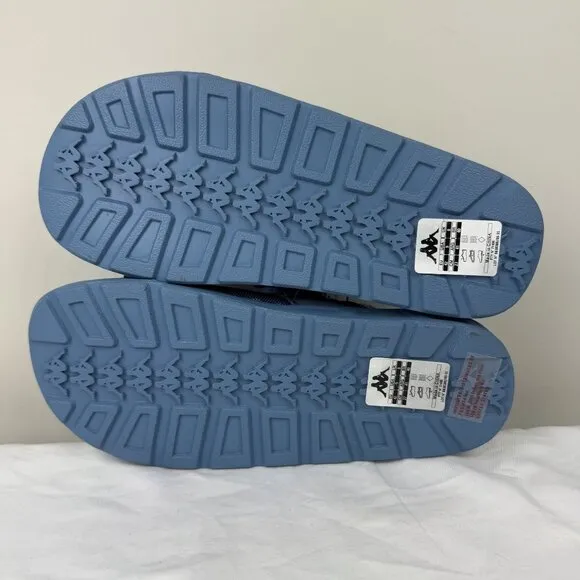 NWT Kappa 222 banda Mitel 7 Slides Unisex Blue Padded Sport Sandals Mens 9