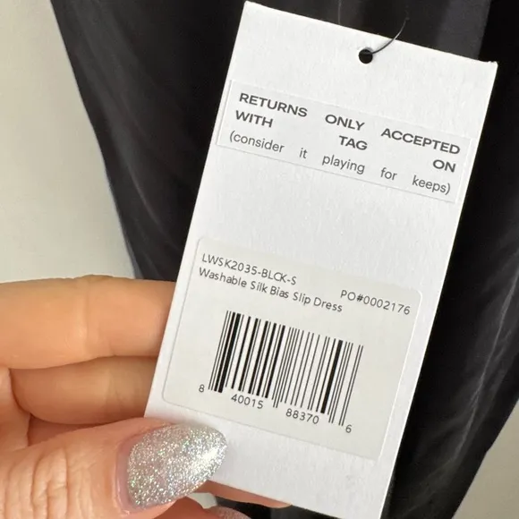 NWT Lunya washable silk bias slip dress