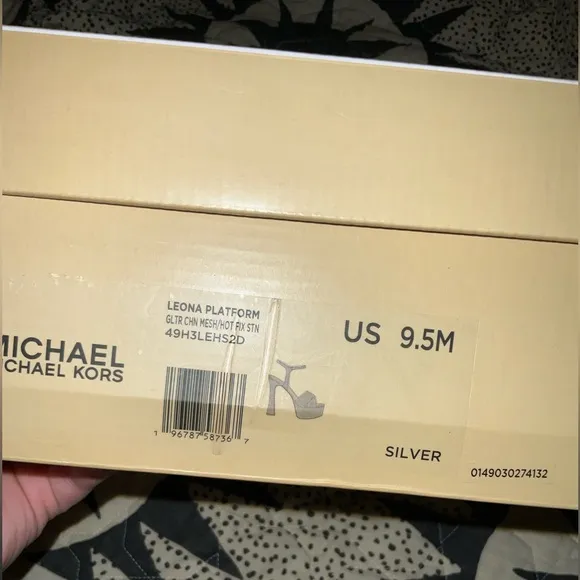 NWT Michael Kors • Leona Platform Heels (silver rhinestones)