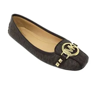 NWT Michael Kors Women Fulton Studded Logo Moccasin ,Brown -Size 9