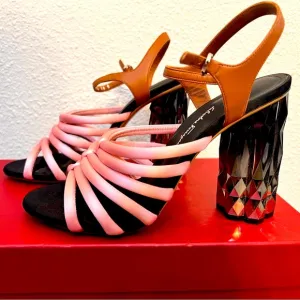 NWT Salvatore Ferragamo Amalia Pink Block X5 Heels