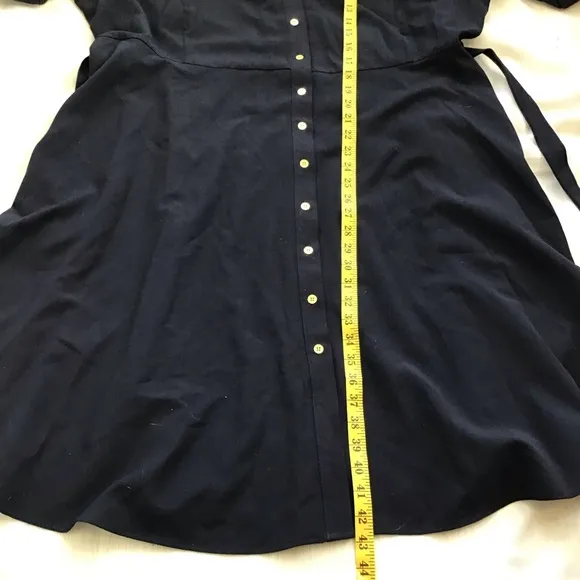 NWT- SHARAGANO (NY) WOMEN DEEP NAVY BLUE COLLARD BUTTON DOWN SHIRT DRESS SZ 24W