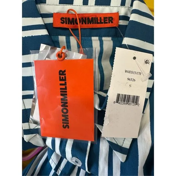NWT Simon Miller Striped Button Front Kerr Poplin Midi Shirt Dress Small $315
