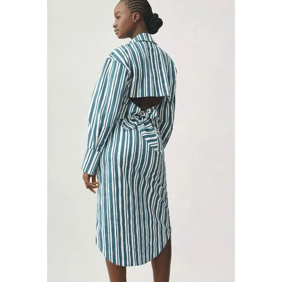 NWT Simon Miller Striped Button Front Kerr Poplin Midi Shirt Dress Small $315