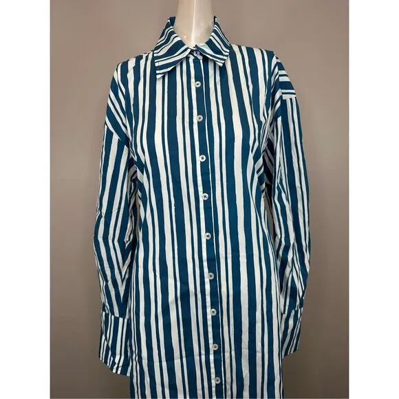 NWT Simon Miller Striped Button Front Kerr Poplin Midi Shirt Dress Small $315