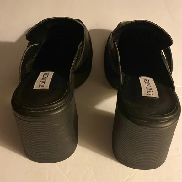 NWT Steve Madden Mules, Clogs, Platform, Neutral, Block Heel, 4”, Leather, Sz 9