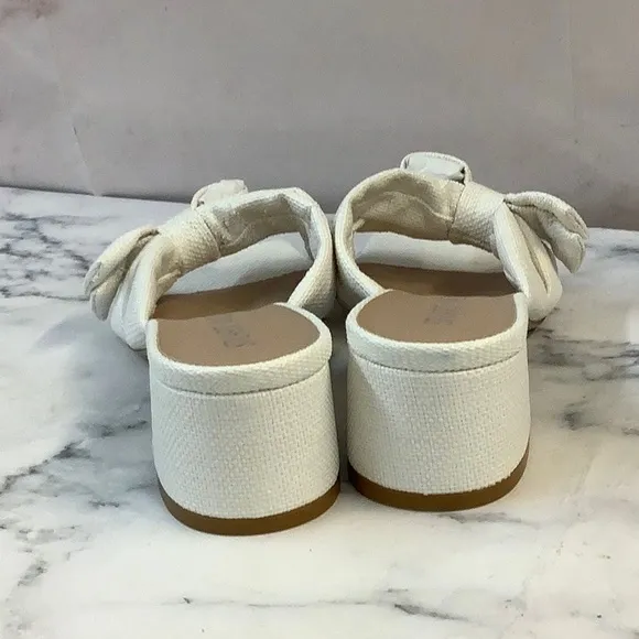 NWT Stuart Weitzman Slide White Block Heels, Size 6