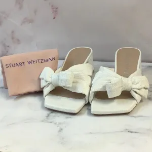 NWT Stuart Weitzman Slide White Block Heels, Size 6