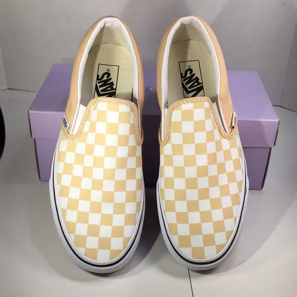 NWT Vans Classic Checkerboard Slip-Ons in Honey Tone Men’s 8 Women’s 9.5