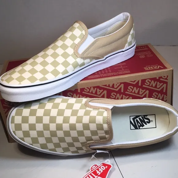 NWT Vans Classic Checkerboard Slip-Ons in Taos Taupe Men’s 11.5