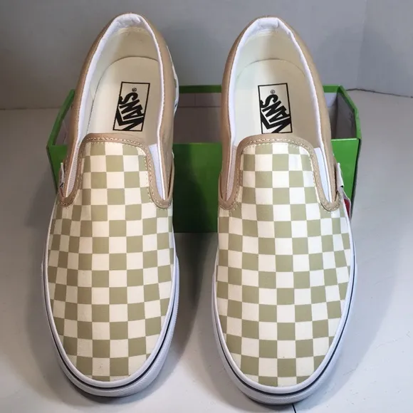 NWT Vans Classic Checkerboard Slip-Ons in Taos Taupe Men’s 11.5