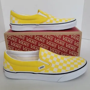 NWT Vans Classic Slip-On Checkerboard Yellow. Unisex Sizes Men's 9.5, Women's 11