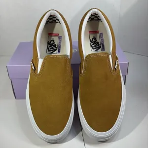 NWT Vans Skate Slip On in Wraped  Gold and White Men’s 9