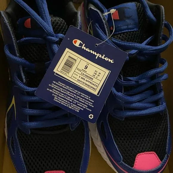 NWT Women’s Champion Running Shoes Blue Black Pink Size 9M V SRS Approach comfy