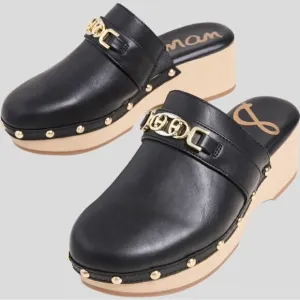 NWT Sam Edelman faux leather black clogs 11