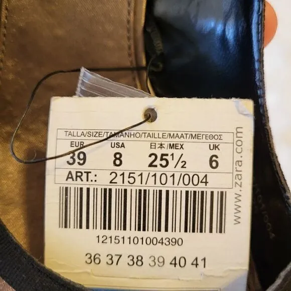 NWT Zara grey metallic peep toe heels