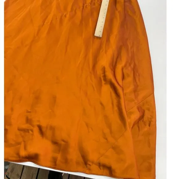 Obando Dress Womens 0 Orange Satin One Shoulder Slip Gown Cocktail Party