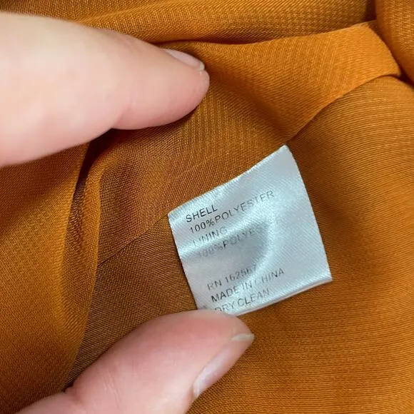 Obando Dress Womens 0 Orange Satin One Shoulder Slip Gown Cocktail Party