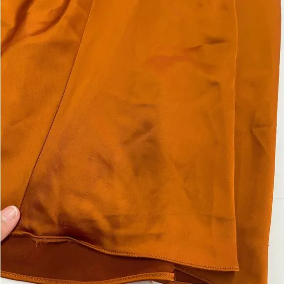 Obando Dress Womens 0 Orange Satin One Shoulder Slip Gown Cocktail Party