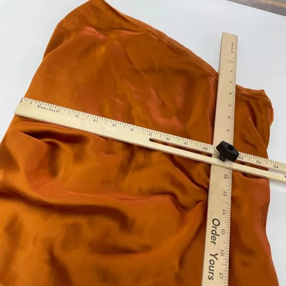 Obando Dress Womens 0 Orange Satin One Shoulder Slip Gown Cocktail Party