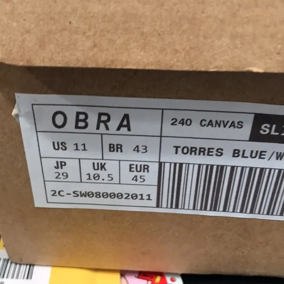 OBRA 240 Canvas Slip-on sneake Torres Blue Men's  New in box