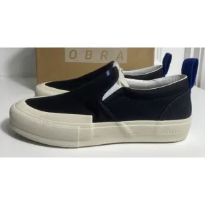 OBRA Terra Canvas Slip-on Wrap-Toe Black/Off White Sneakers Mens US 10.5 NEW