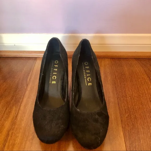 Office London x Topshop Black Chunky Heels