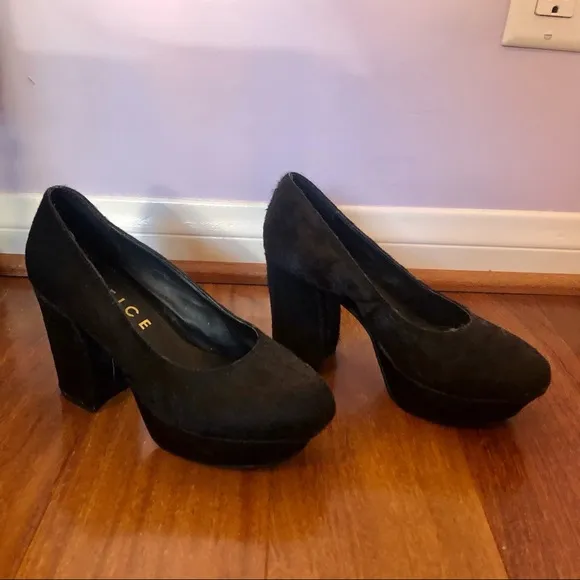 Office London x Topshop Black Chunky Heels