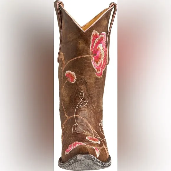 Old Gringo Marsha western boots. Stunning floral embroidery boho RTL $595 VGUC 7
