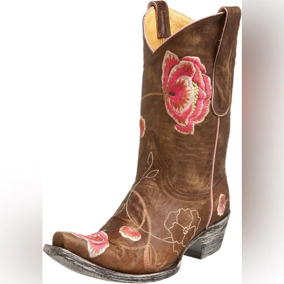 Old Gringo Marsha western boots. Stunning floral embroidery boho RTL $595 VGUC 7